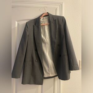 Zara Gray Double-Breasted Blazer Worn Once